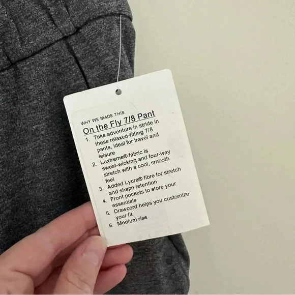 Lululemon On The Fly 7/8 Pants Heather Gray Size 4 - Picture 3 of 9